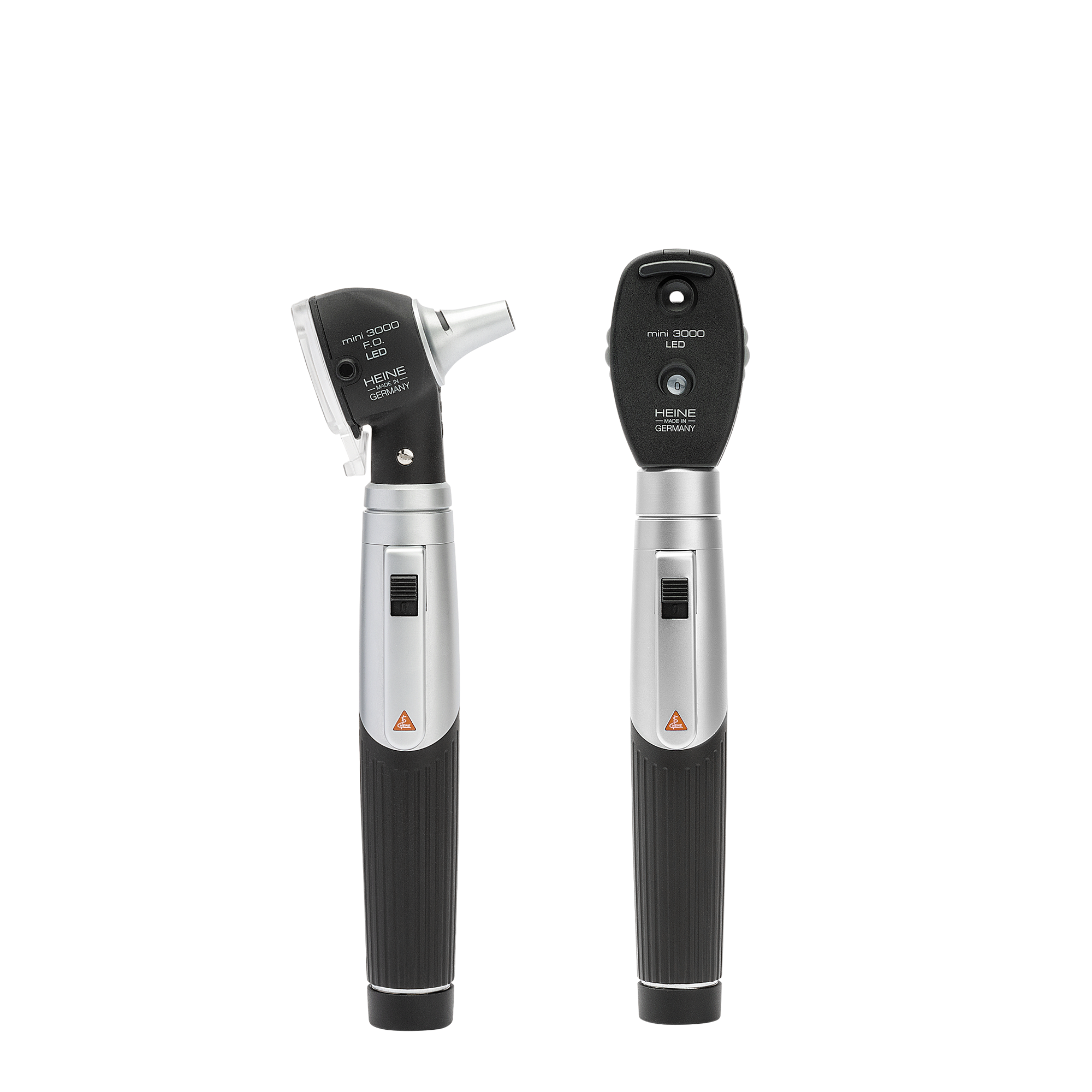 HEINE mini 3000 Ophthalmoscope LED, mini 3000 F.O. Otoscope LED with 2 mini 3000 battery handles